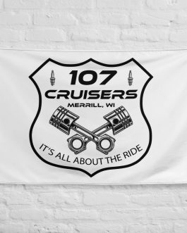 107 Cruisers Flag – White Background – One Sided Print