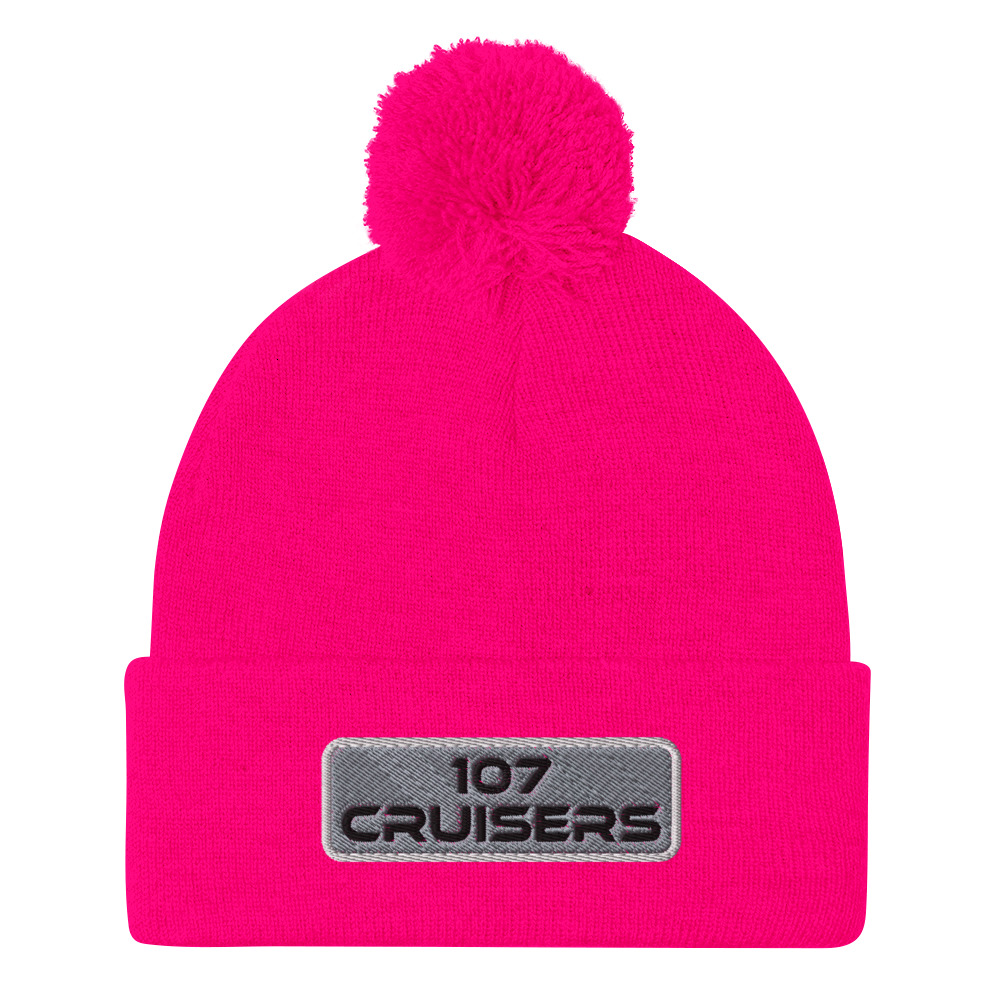 107 Cruisers Pom-Pom Beanie - Embroidered with Background