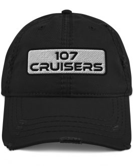 107 Cruisers Distressed Hat – Embroidered with background