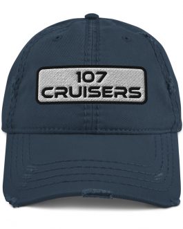 107 Cruisers Distressed Hat – Embroidered with background